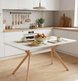 Modern Minimalist White Dining Table MDF Metal Legs