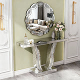 Glass Console Table Silver