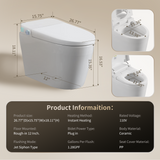 Tankless Smart Toilet With Bidet Built In, One-piece Bidet Toilet Seat