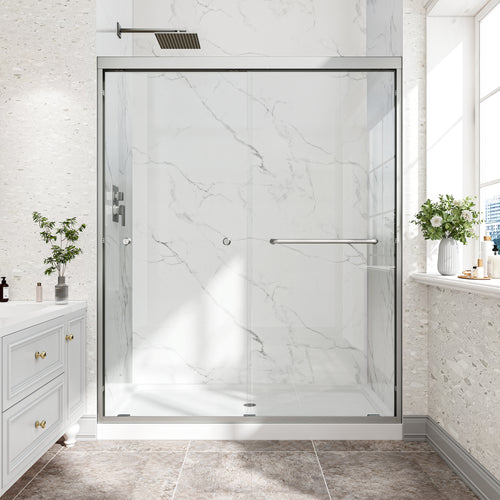 55"-60" W x 72" H Brushed Nickel Bypass Sliding Shower Door