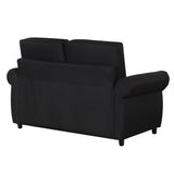 Linen Loveseat Sleeper Black 58"