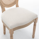 Set of 2 Solid Wood Dining Chair Beige