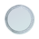 33.46"(85cm)Crystal Crush Diamond Sparkly round Silver Mirror