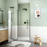 32" W x 72" H Semi-Frameless Circular Pivot Shower Door in Matte Black