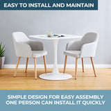 Square Engineered Wood Dining Table Matte White