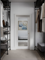 28' X 80'French Slab Door,1-Lite Mirror Solid Wood Slab Interior Doors Pre-Assembled for Pantry Laundry Closet Bathroom,White Primed Panel Door,w/o Hardware