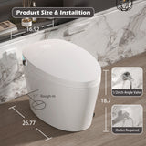 Smart Toilet with Bidet Built in, Bidet Toilet with Heated Seat, Foot Kick