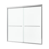 56"-60"W*60" H Semi-Frameless Double Sliding Shower Door, Bypass Shower Door
