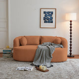 Loveseat Memory Foam Chenille Orange 2-Seat No Assembly Required 67.32 In
