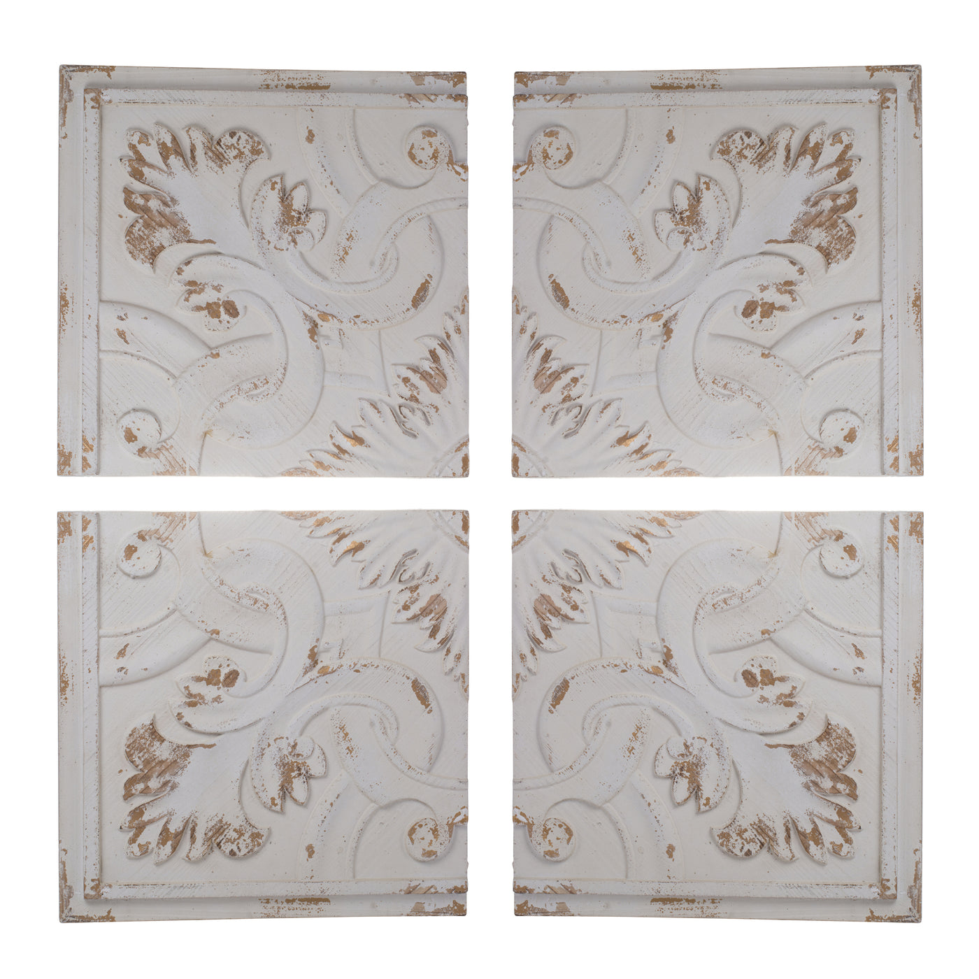 Distressed Wooden Square Wall Panels 17.5x17.5