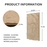 3D Faux Stone Wall Panels, 6 PCS PU Wainscoting Panel for Interior Wall Decor