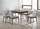 Modern 7-Piece Dining Set Ash Walnut Table 6 Chairs