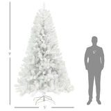 HOMCOM 9ft Tall Artificial Christmas Tree, Unlit Xmas Tree with 2132 Branch Tips