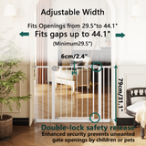 29.5-44.1" Wide Baby Gate for Stairs, Dog Gate Indoor for Doorways