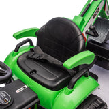 24V Kids Ride-On Electric Tractor Toy with 4-in-1 Construction Attachments (Exca