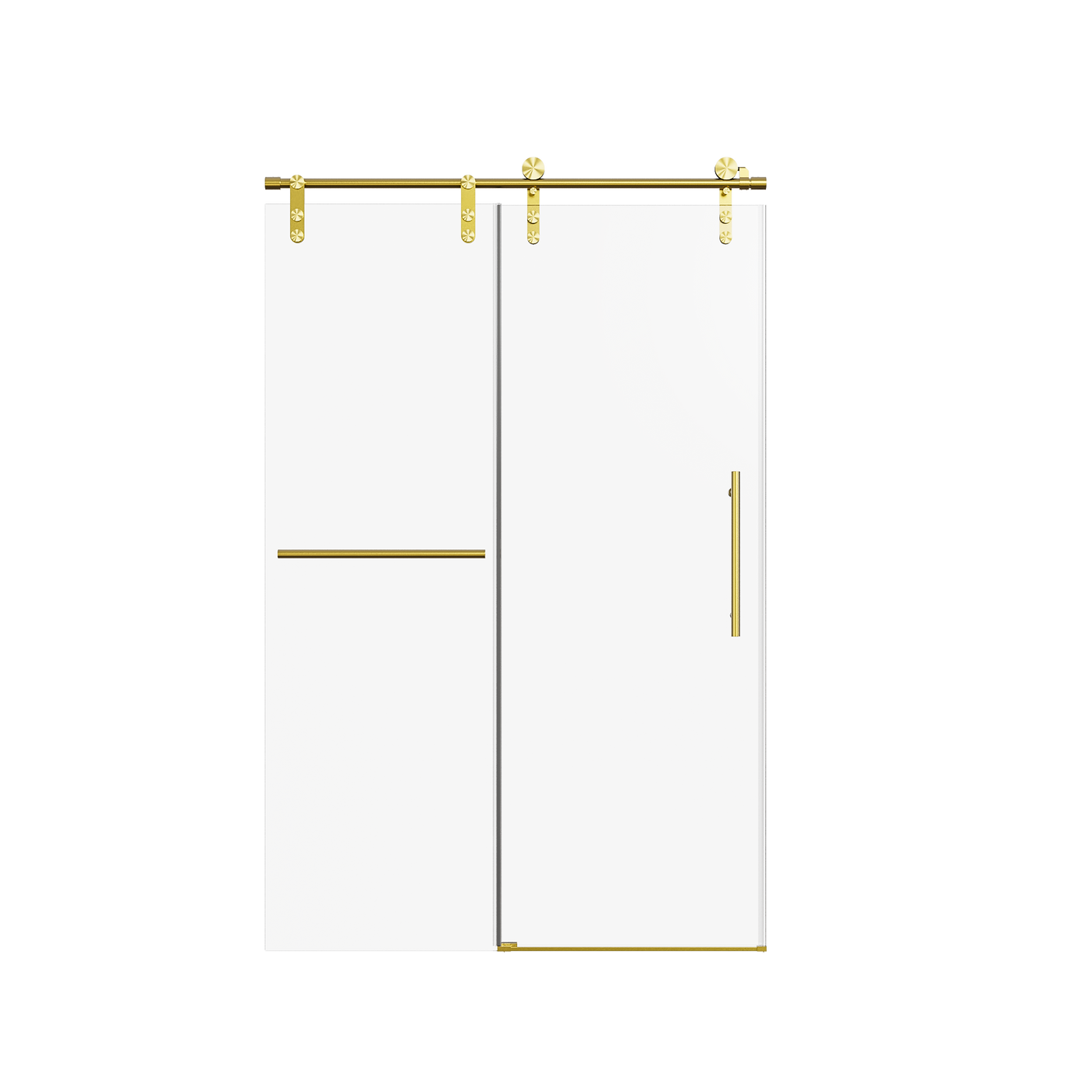 Frameless Single Sliding Shower Door 46-48"W x 76"H Brushed Gold