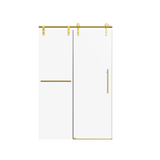 Frameless Single Sliding Shower Door 46-48"W x 76"H Brushed Gold
