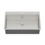 33 Drop In Kitchen Sink - 33 x 22 x 9 Stainless Steel Drop In Sink Ledge