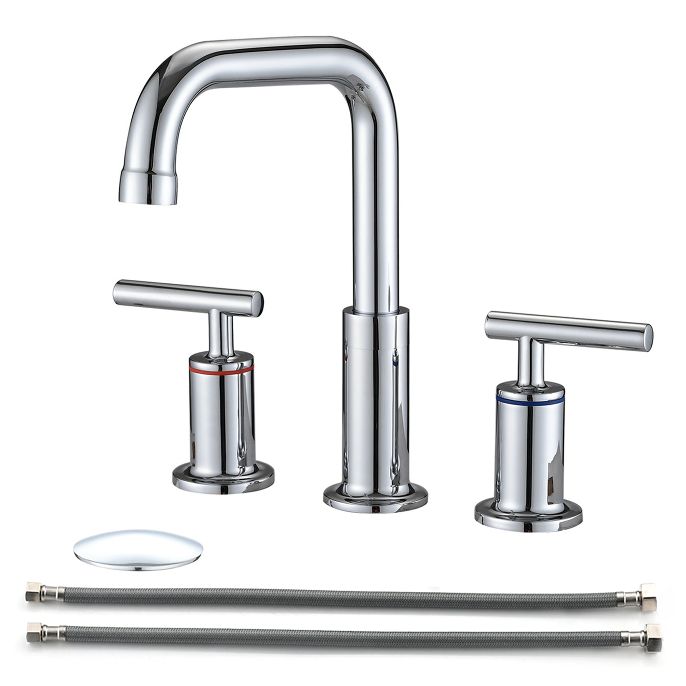 8 in. Widespread Chrome Bathroom Faucet with Pop-Up Drain