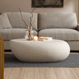 Glass Coffee Table Cream White