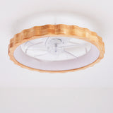 20" Plum Blossom Flush Mount Ceiling Fans with Lights and Remote