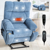 Blue Dual Motor Power Lift Recliner Chair 350 lbs Capacity