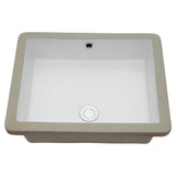 20' x 15.5' Modern Rectangular Undermount Bathroom Sink with Overflow in White C
