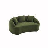 Green Chenille 2-Seater Loveseat with Pillows