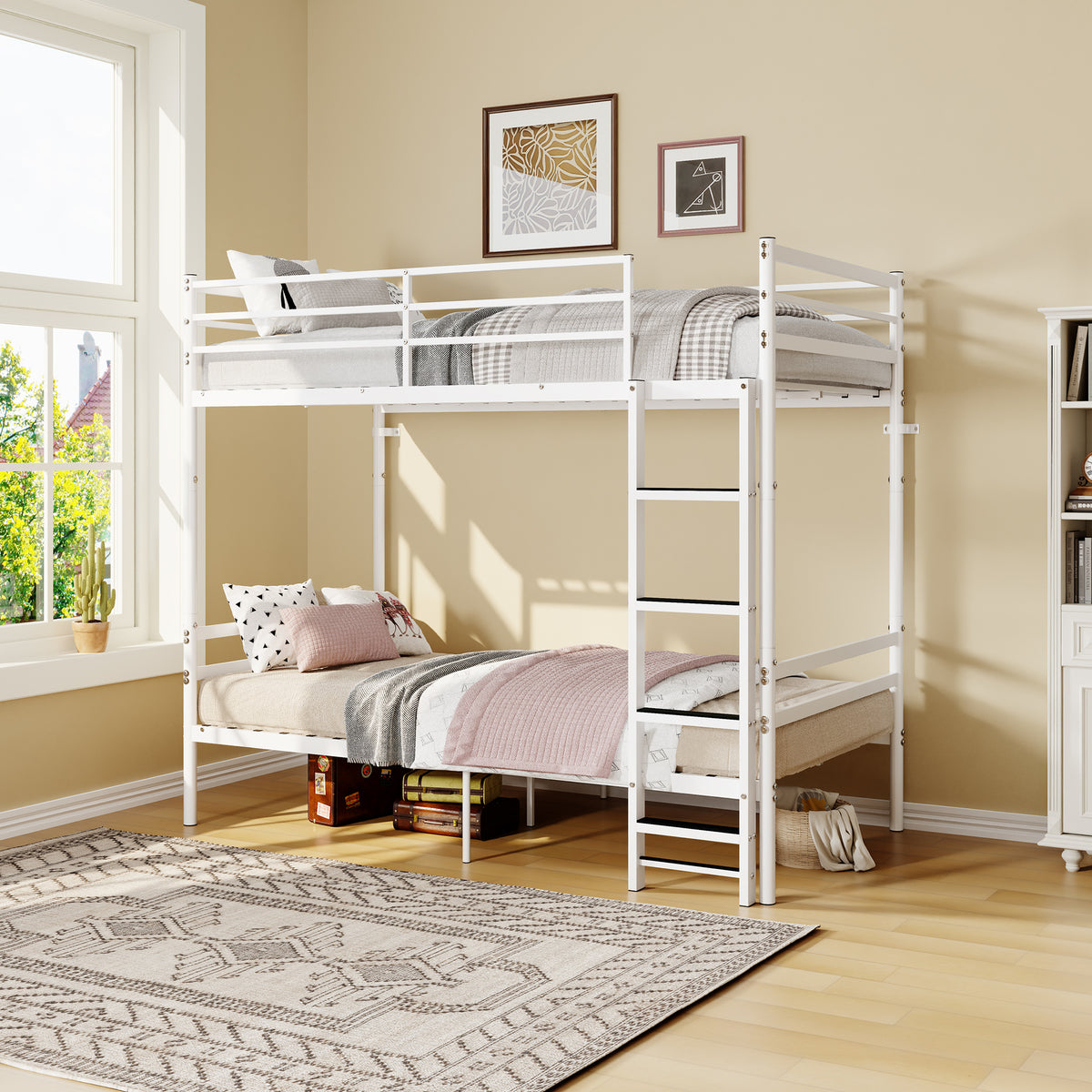 Twin Metal Bunk Bed White