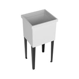 Bari Freestanding and Compact Plastic Laundry Utility Sink with Four Legs