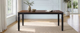 Engineered Wood Dining Table Black/Espresso 63"