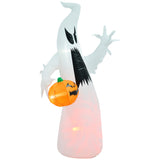 HOMCOM 5.9' Halloween Inflatable Outdoor Decoration Ghost with Pumpkin, Blow Up