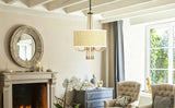 19" Boho Rattan 5-Light Chandelier Pendant Farmhouse Ceiling Fixture