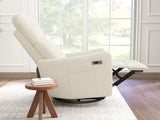 Velvet Recliner Swivel Power Beige