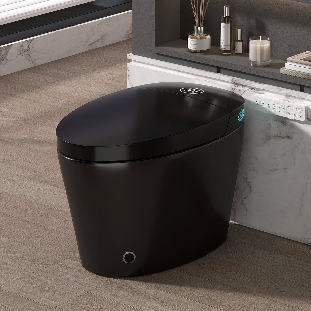 Smart Toilet with Bidet Built in, Bidet Toilet with Heated Seat, Foot Kick
