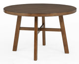 Round Dining Table Brown Wood Contemporary Standard Height
