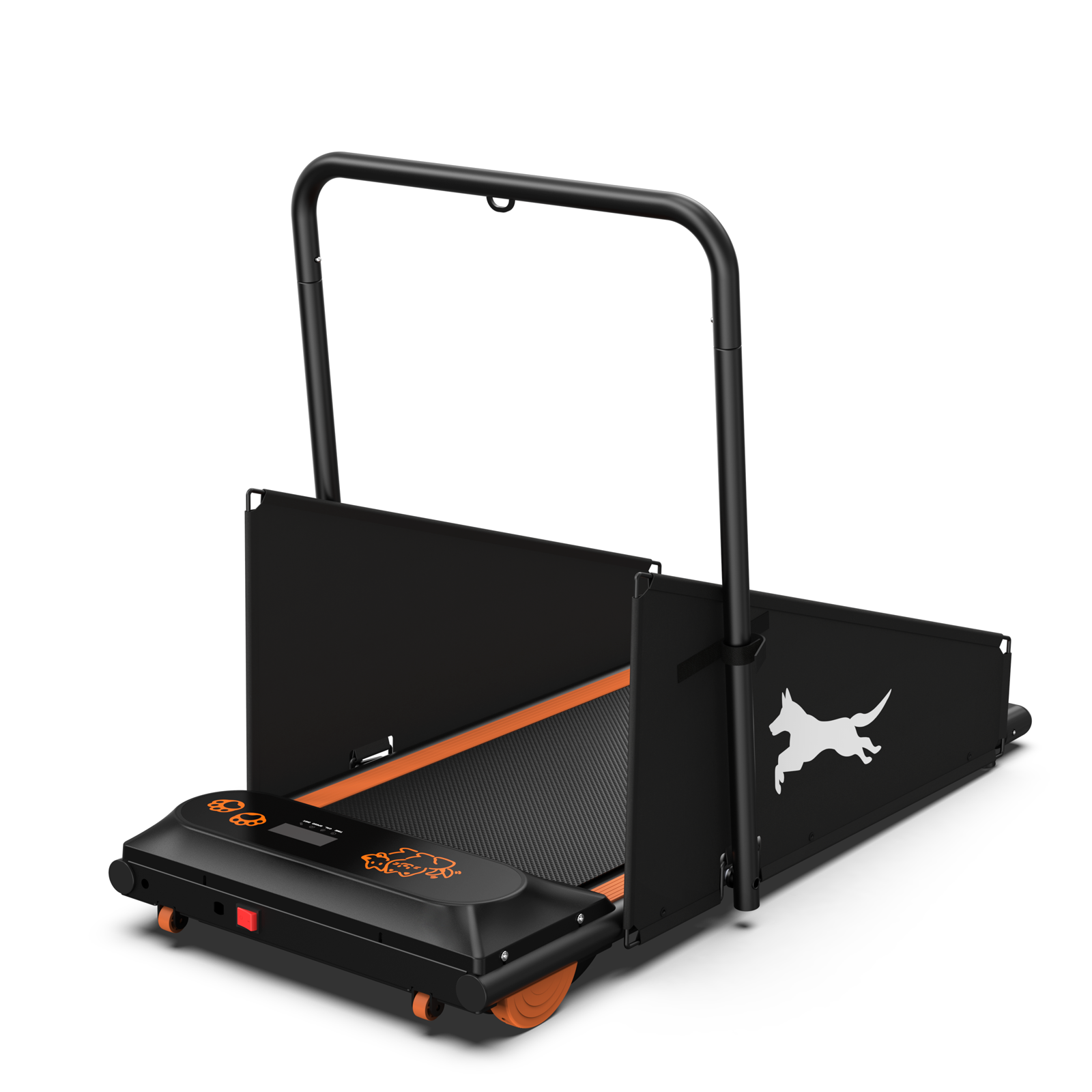 Dog Treadmill for Small to Medium Dogs Black and Orange Steel Frame LED Display