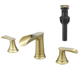 8" Widespread Bathroom Sink Faucet Nickel Gold Double Lever
