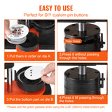 Button Maker Machine, 2.28 inch/58mm Pin Maker with 100pcs Button Parts, Ergonom