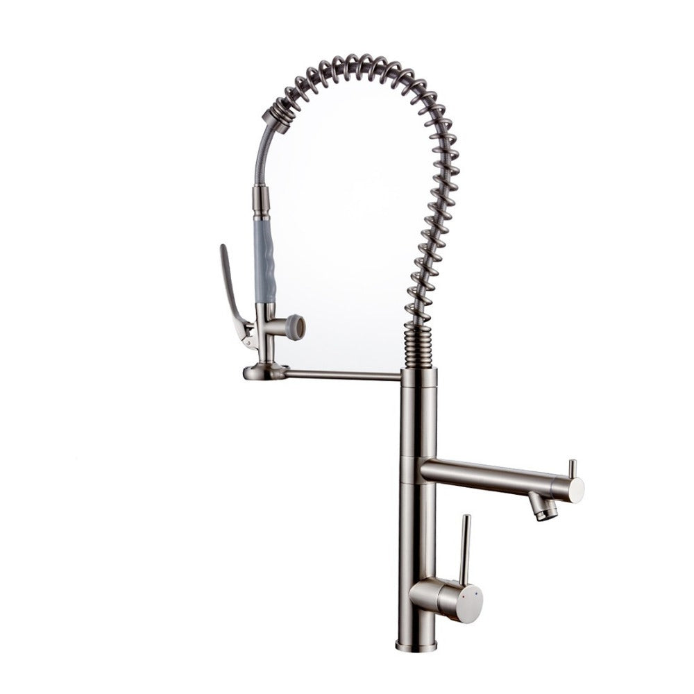 Kitchen Faucet Pull Down Sprayer Brushed Nickel Stainless Steel