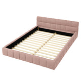 Queen Upholstered Platform Bed Pink