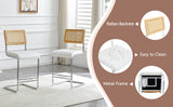 Set of 2 Faux Leather Bar Stool White