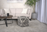 Square Pouf Black and Beige