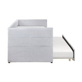 Daybed with Trundle Wood Sleeper Light Gray