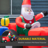 Outsunny 9ft Christmas Inflatables Outdoor Decorations Santa Claus Driving Trail