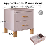 Solid Wood Nightstand Pink