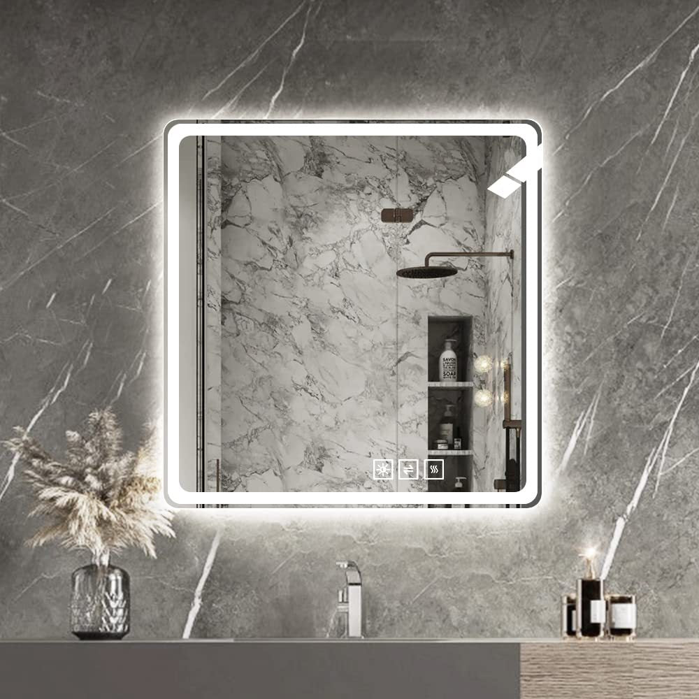 36x36 LED Bathroom Mirror Anti-Fog Wall Mount Vanity Light
