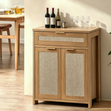 Rattan Farmhouse Sideboard Cabinet with Drawer