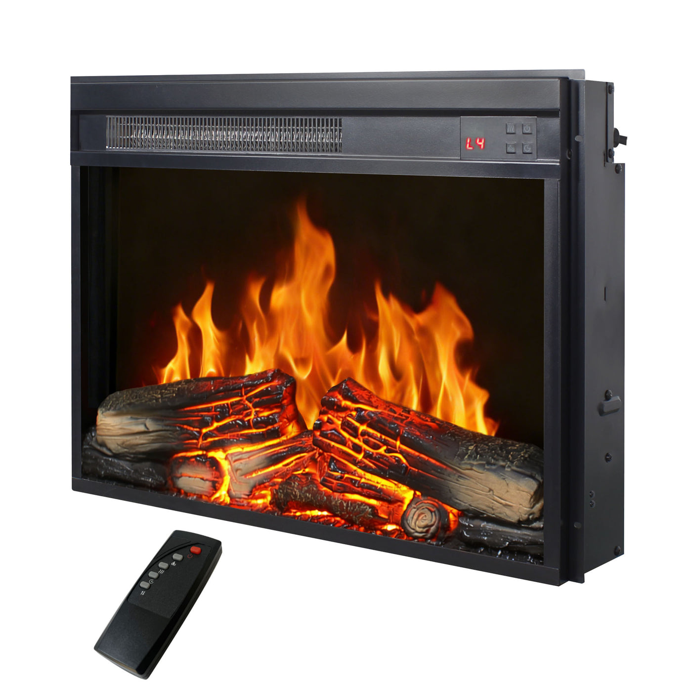 23" Electric Fireplace Insert Ultra Thin Heater Remote Control Timer