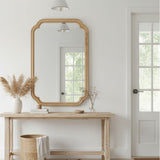 20" x 30" Natural Wood Rounded Corner Decorative Mirror